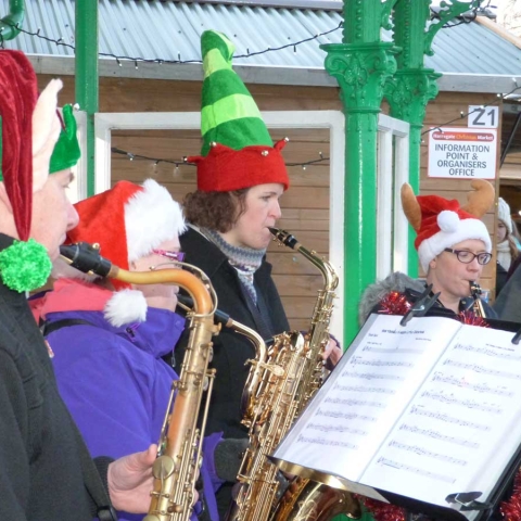 Musicians and singers performing in the busking area at last year’s Harrogate Christmas Market