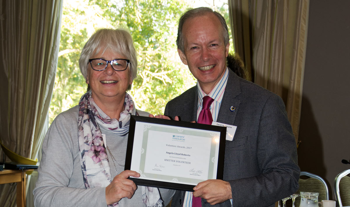 Angela Lloyd Roberts, given accolade by Carers’ Resource