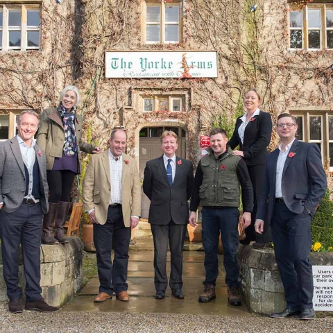 Jonathan Turner, Frances Atkins, Roger Olive, John Tullett, Waldemar Guzik, Kirsty Beverley from The Yorke Arms and Simon Crannage (Bowcliffe Hall)