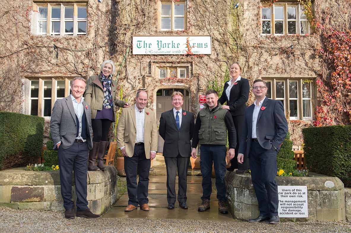 Jonathan Turner, Frances Atkins, Roger Olive, John Tullett, Waldemar Guzik, Kirsty Beverley from The Yorke Arms and Simon Crannage (Bowcliffe Hall)