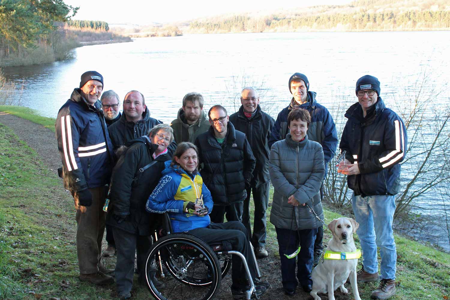 Craig-Grimes-from-charity-Experience-Community-(centre)-and-Yorkshire-Water-presented-with-the-inclusive-access-award-from-Open-Country-at-Fewston-reservoir-near-Harrogate