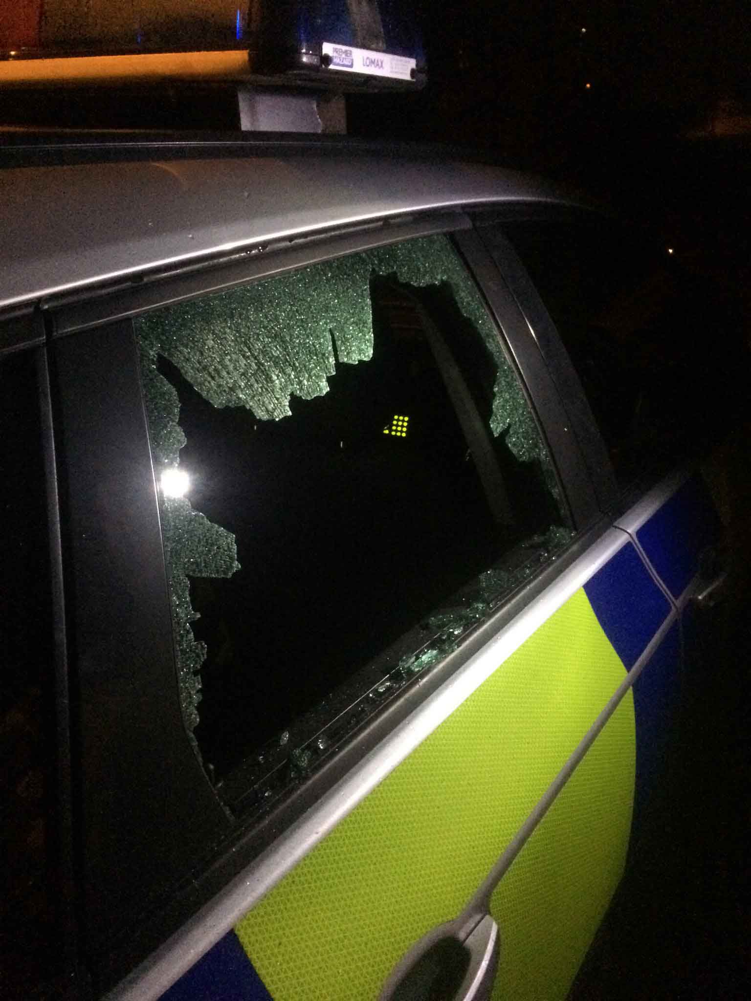 Harrogate police vehicle vandalism drain pipe