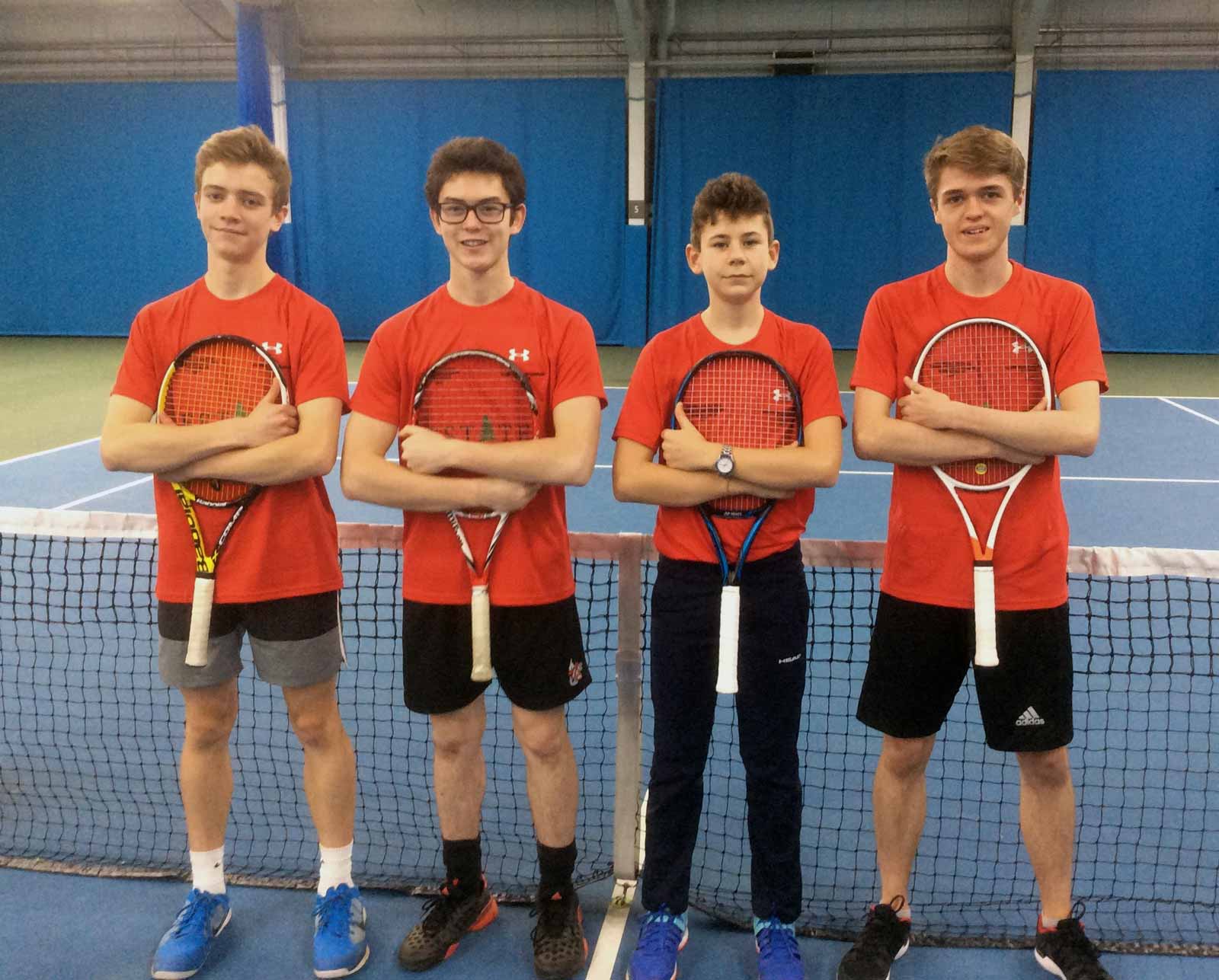 Left to right - Oliver Bean (year 11), Stuart Pacey (year 11), Ed Appleyard (year 10) and Harris Calvert (year 11)