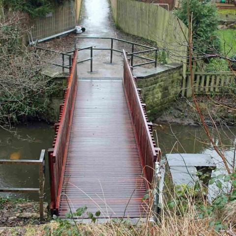 The new footbridge is complete at Oakdale Glen