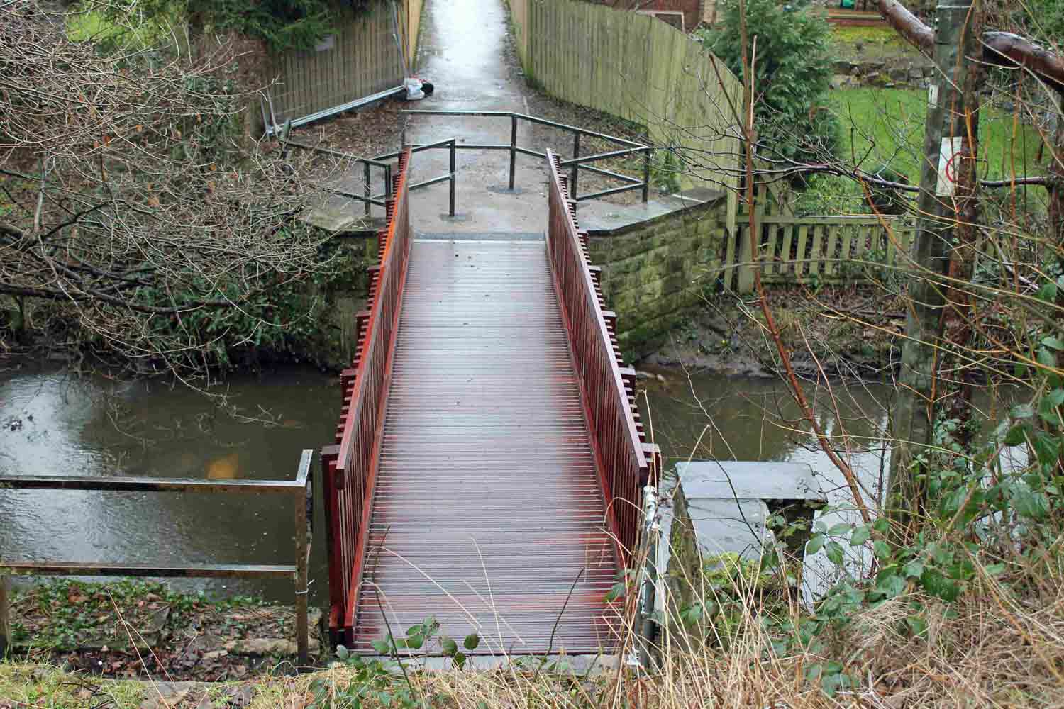 The new footbridge is complete at Oakdale Glen