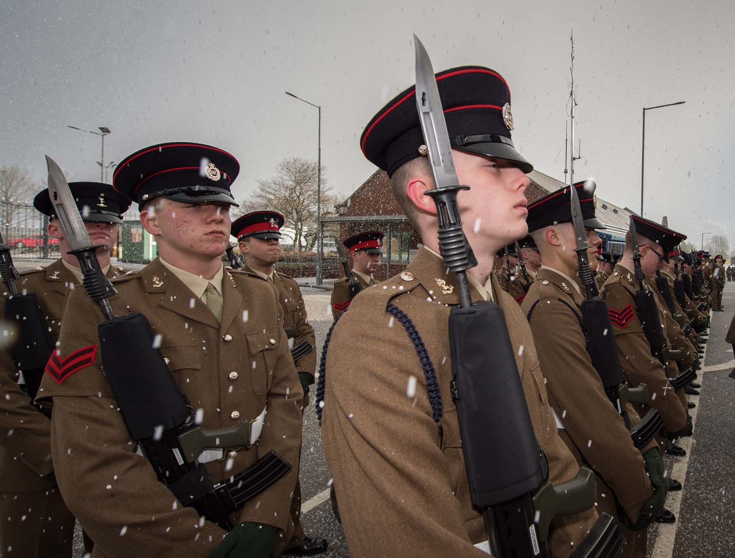 A very cold start to the day at Harrogate before the Junior Soldiers Graduation Parade.