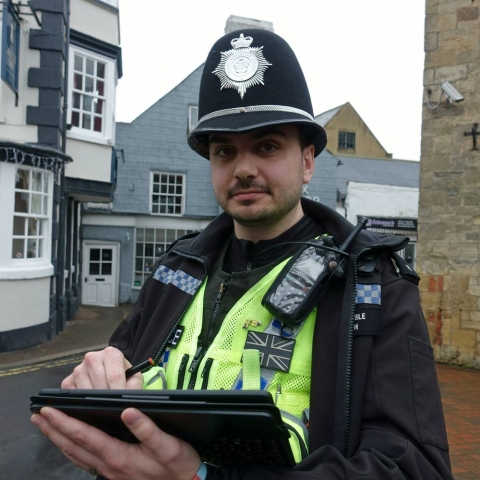 Harrogate PC Adam Smith was one of the first officers to use the new technology