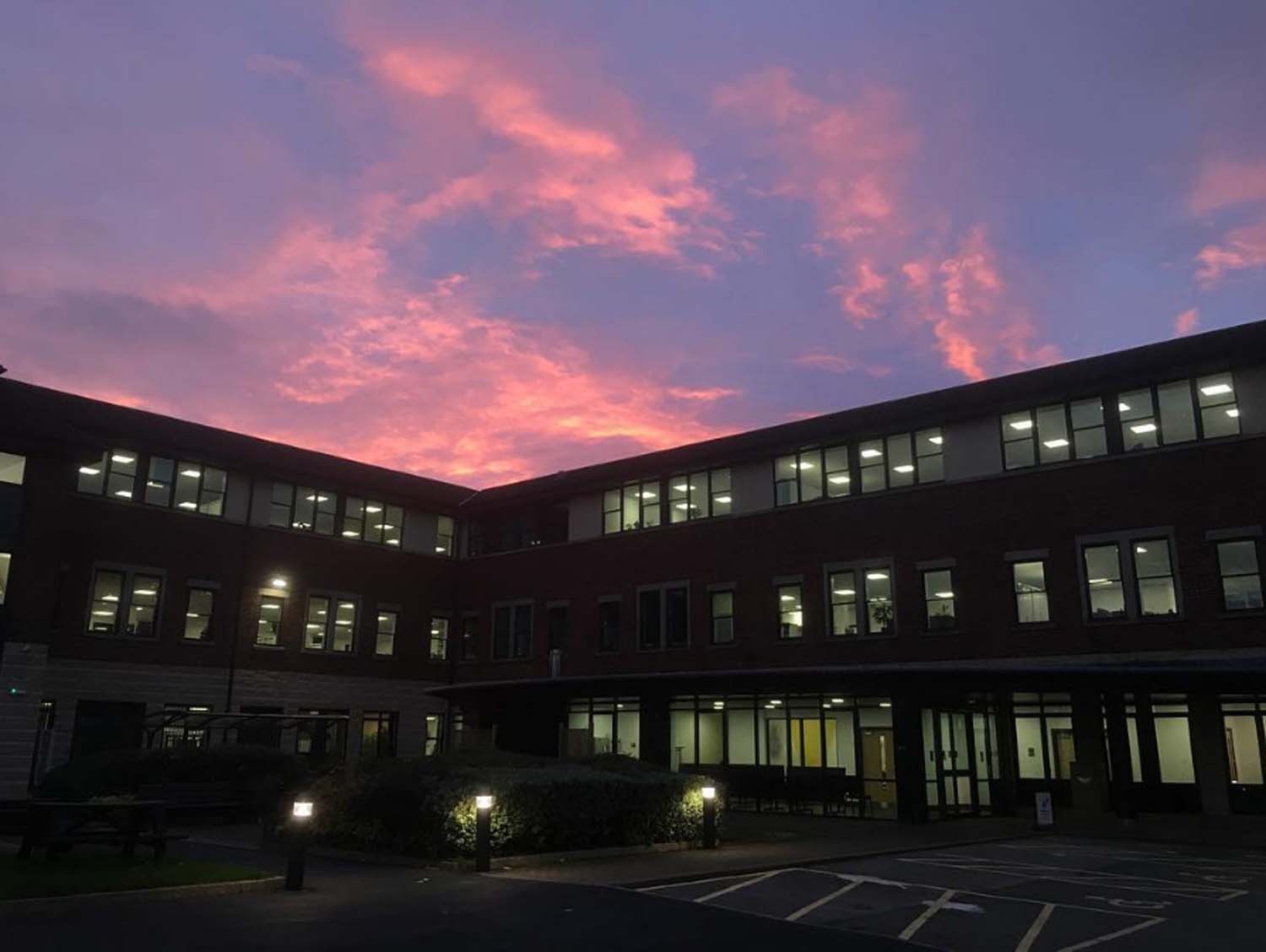 An early morning sky over the new HQ in Northallerton