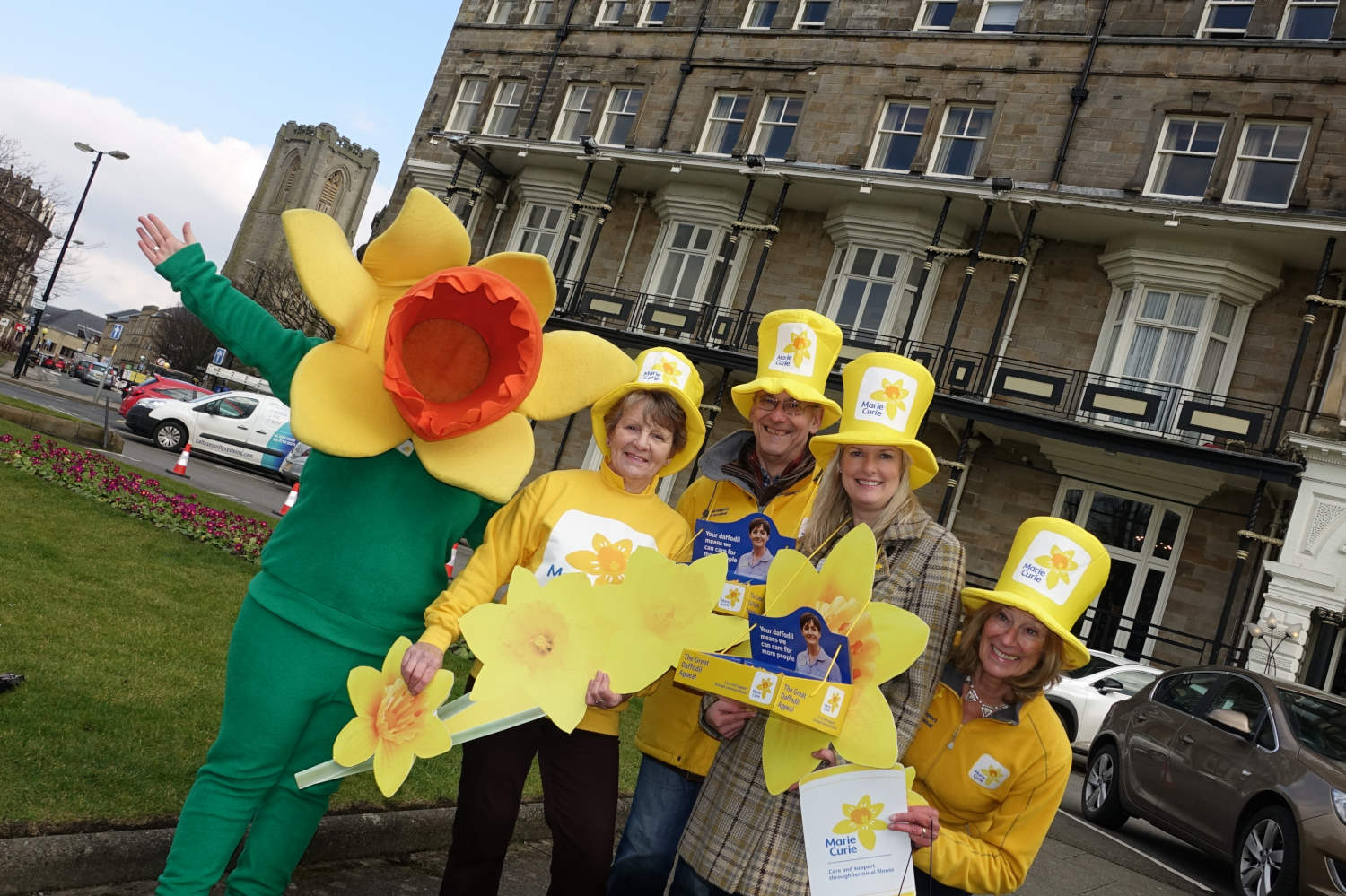 The Harrogate Team outside the Yorkshire Hotel, a support of the appeal