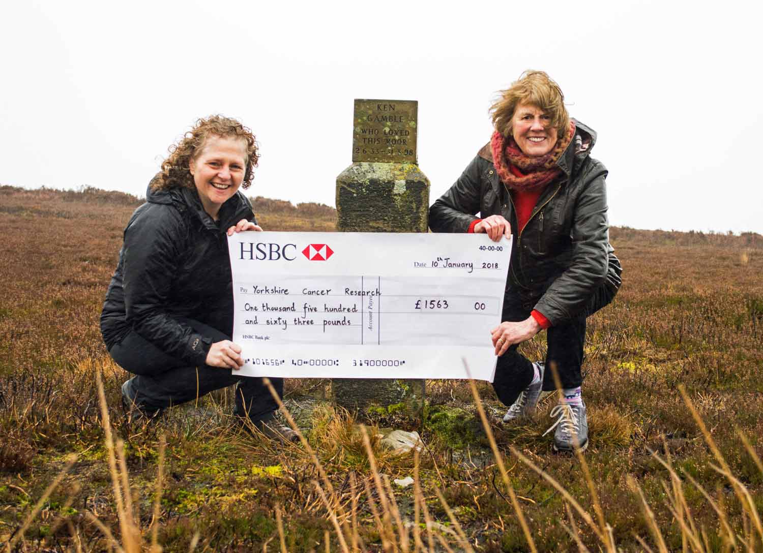 Michelle Chandler, left, presents a cheque for £1,563 to Jenny Moss, member of Yorkshire Cancer Research’s Ripon Voluntary Fundraising Committee