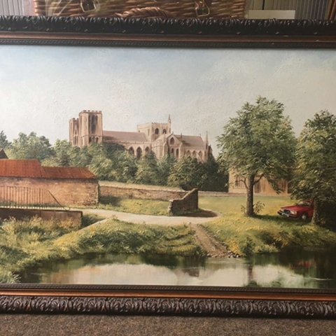 A surprise parcel was delivered to the Ripon Cathedral Office in the form of a large painting of the magnificent Ripon Cathedral which has been kindly donated by past Ripon resident Charles Hunter Pease, now living in Oxford