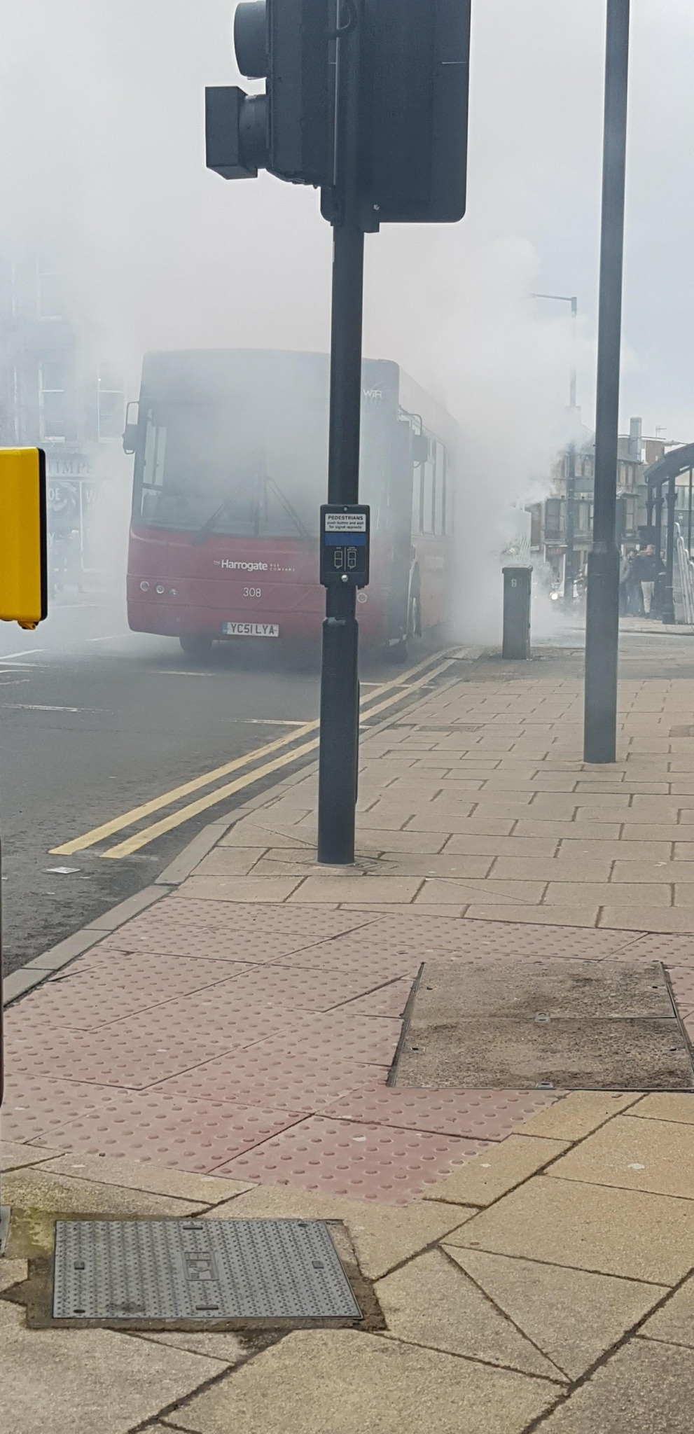 Bus Fire In Harrogate Town Centre