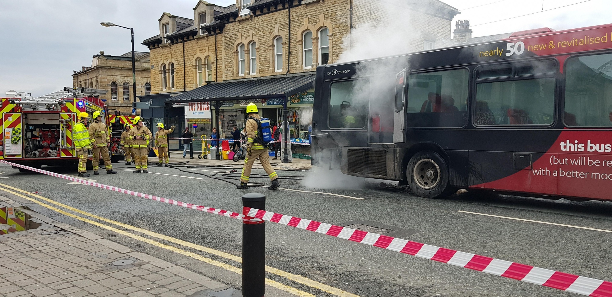 Bus Fire In Harrogate Town Centre