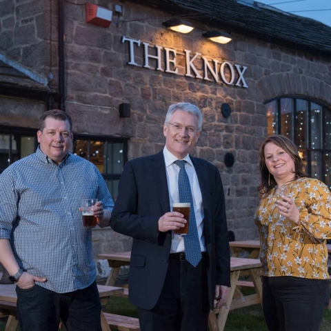 MP for Harrogate & Knaresborough, Andrew Jones (centre) with Simon and Katie Swannie