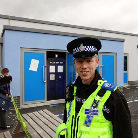 PCSO Luke Salmons at Killinghall Primary School