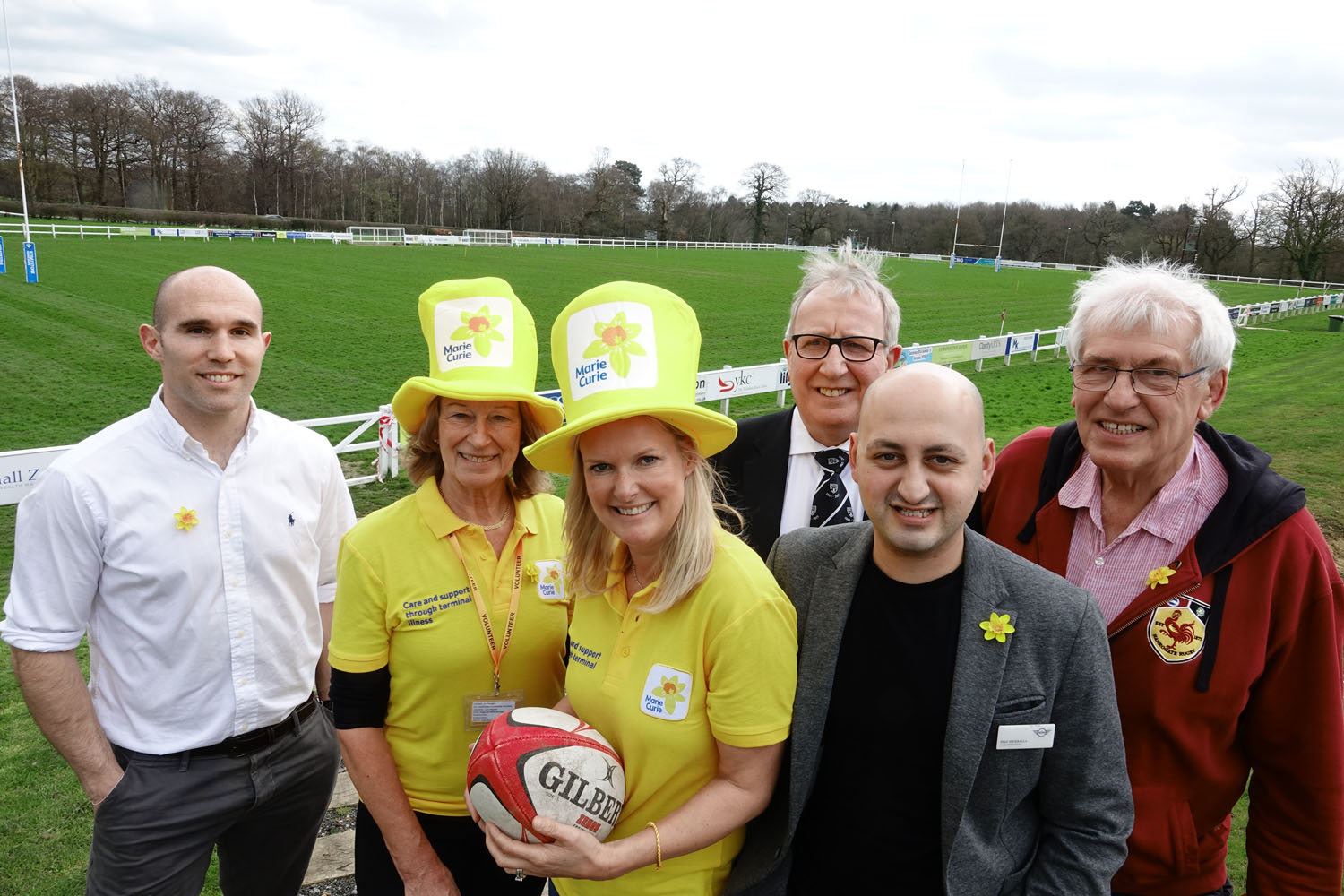 David Doherty, Director of Ruby at Harrogate Rugby Club, Nicola Appleton and Jo Finnegan, part of Harrogate Marie Curie Fundraising Group, Paul H Whatmuff, Otley Rugby Club, Sean Shukralla, Stratstone Mini and Bill Barrack Secretary at Harrogate Rugby Club