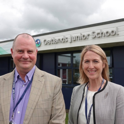 Oatlands Junior School - Chris Tulley, Governor and Estelle Weir, Headteacher
