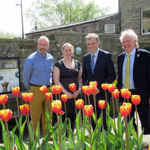 Tim Ledbetter and Kirsty Shepherd (Nidderdale Chamber of Trade), Julian Smith MP and Keith Tordoff (Chairman of Nidderdale Chamber of Trade)