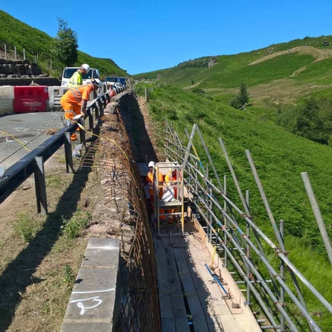 County Council contractors begin work to stabilise the wall this week