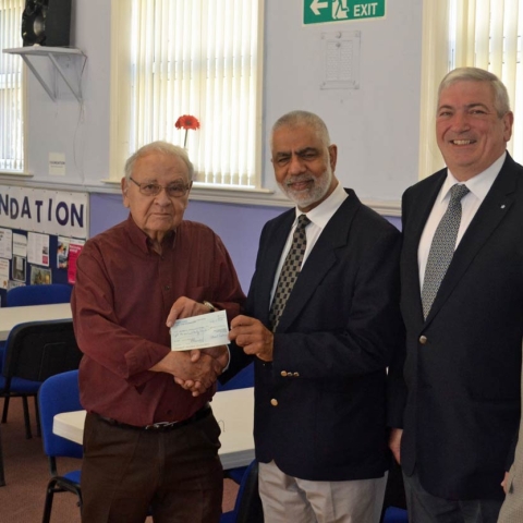 Heart-felt thanks!  Chris Battersby, secretary St George’s Community Centre; Keith Fenn, chairman, St George’s Community Centre; Santokh Sidhu, Master of Harrogate & Claro Freemasons Lodge, John Birkenshaw, charity steward, Harrogate & Claro Freemasons Lodge and Michael Graham, member of Harrogate & Claro Freemasons Lodge