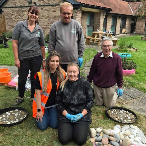 Johnsons of Whixley staff members Ellie Richardson, Corrina Mills, Vicky Newell, Darren Fawbert and Chairman John Richardson, volunteered their time and expertise to support this year’s Big Community Challenge, organised by York Cares, which aims to showcase the positive impact a green environment can have on health, wellbeing and social inclusion.