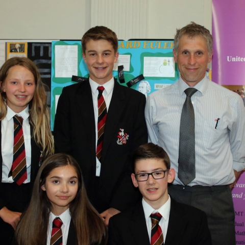 Back, left to right - Students: Emma Marlow, Tom Owen, Mr Martin Wilson Front, Left to right – Students: Seema Walker, Jake Sandland