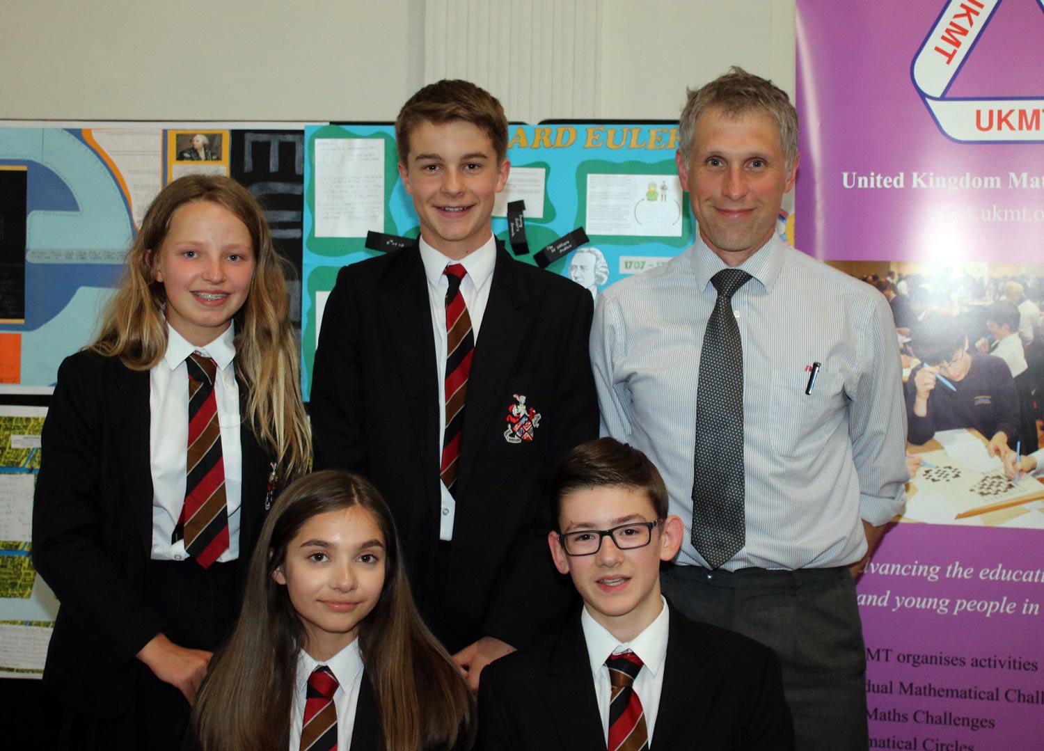 Back, left to right - Students: Emma Marlow, Tom Owen, Mr Martin Wilson Front, Left to right – Students: Seema Walker, Jake Sandland