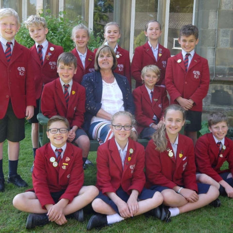 Mrs Dight with Year 6 pupils at Belmont Grosvenor School