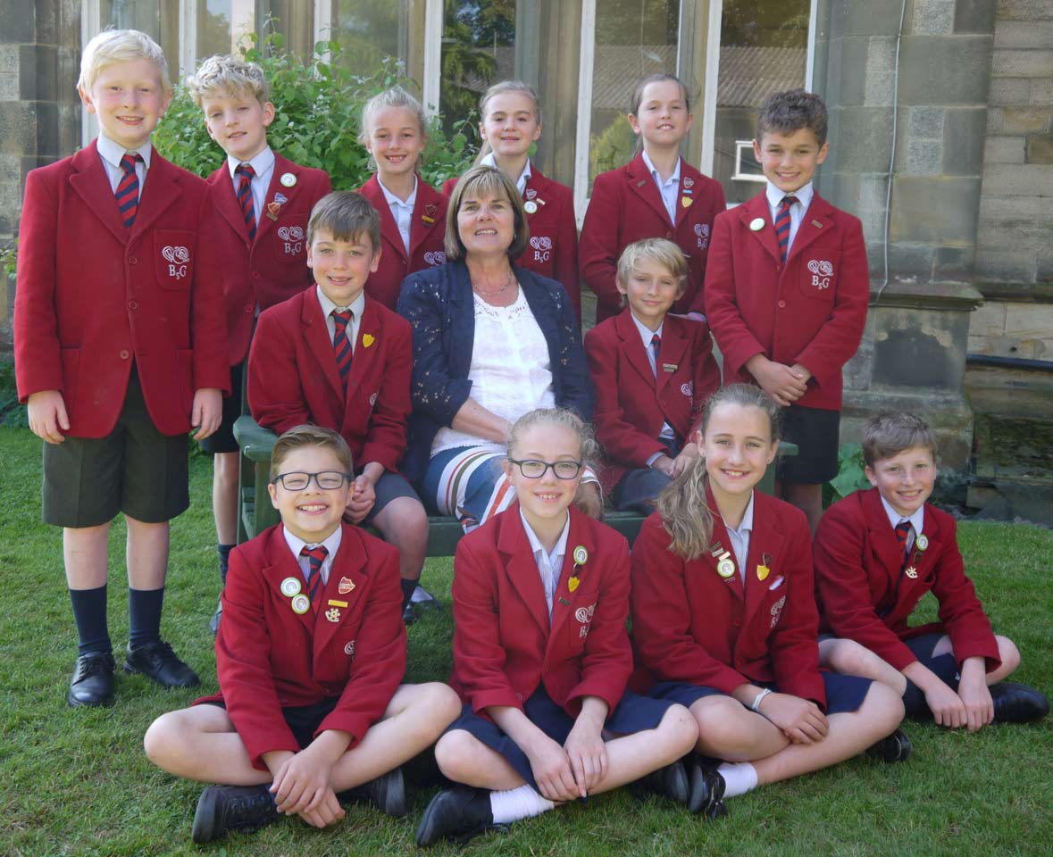 Mrs Dight with Year 6 pupils at Belmont Grosvenor School