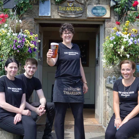 Beer Festival Countdown! Pictured from left are White Bear Hotel staff members Pippa Bramley, Ryan Cook, Kate Rollin and Sarah PentithSaturday
