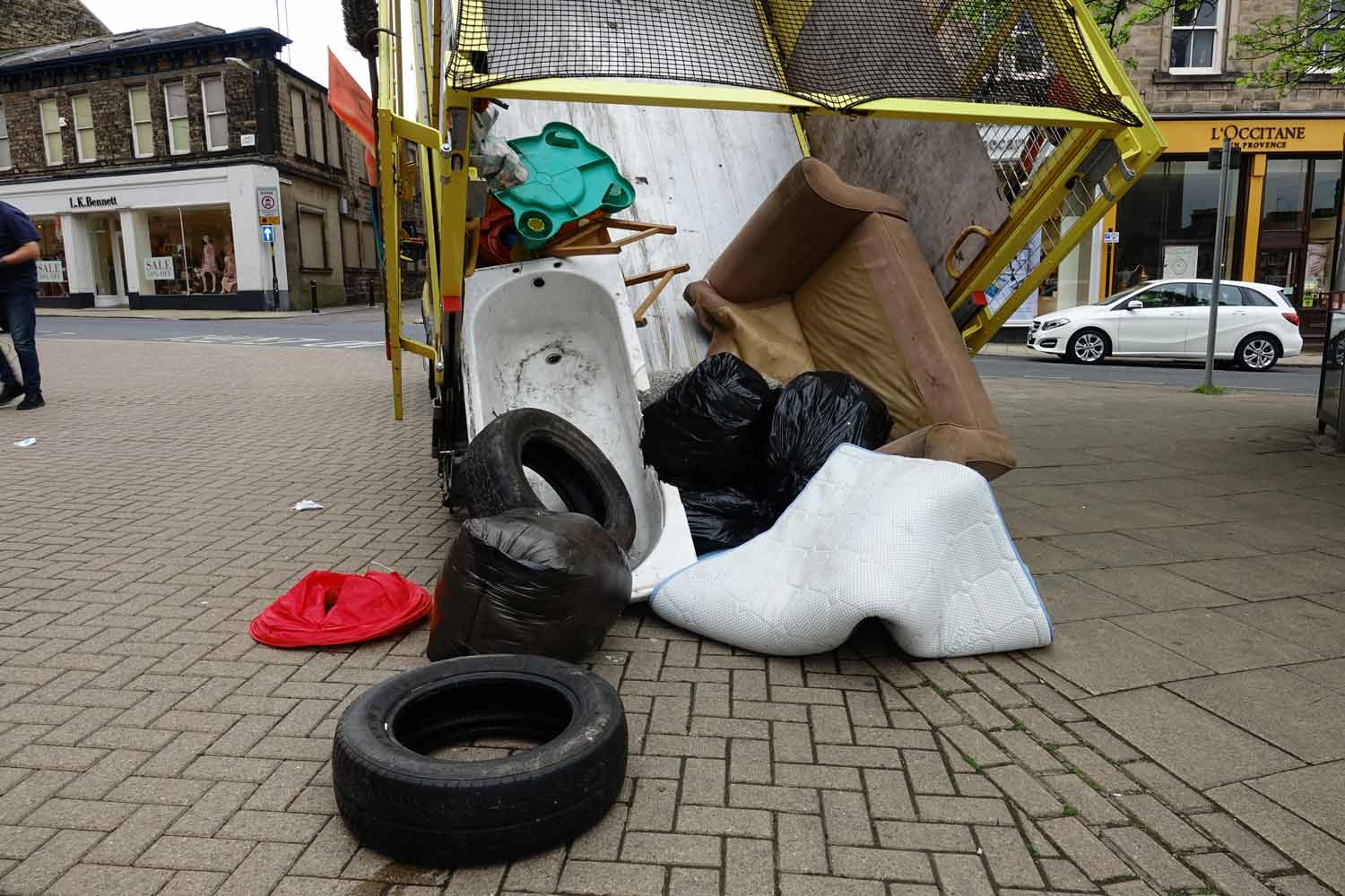 It’s hoped the visual display of fly-tipped rubbish in Harrogate town centre on Tuesday 5 June will be enough to encourage residents to think twice about their responsibilities.