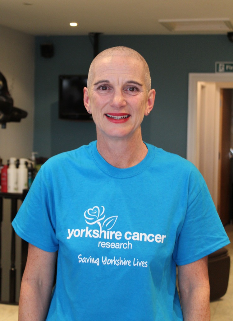 Louise Aikman has shaved her head to support her husband Steve, who was has been fighting cancer for more than 15 years