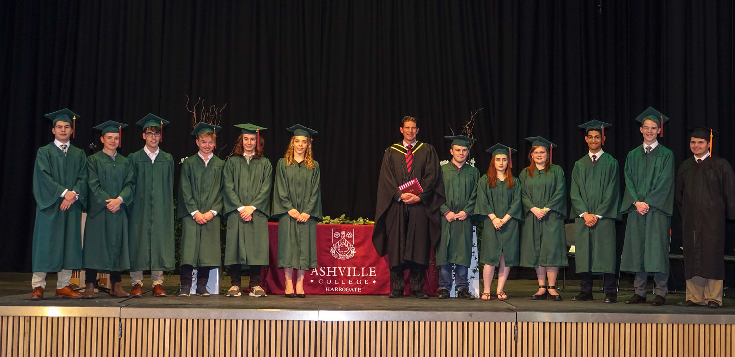 Graduation Day! The American students are joined on stage by Ashville College Headmaster, Richard Marshall