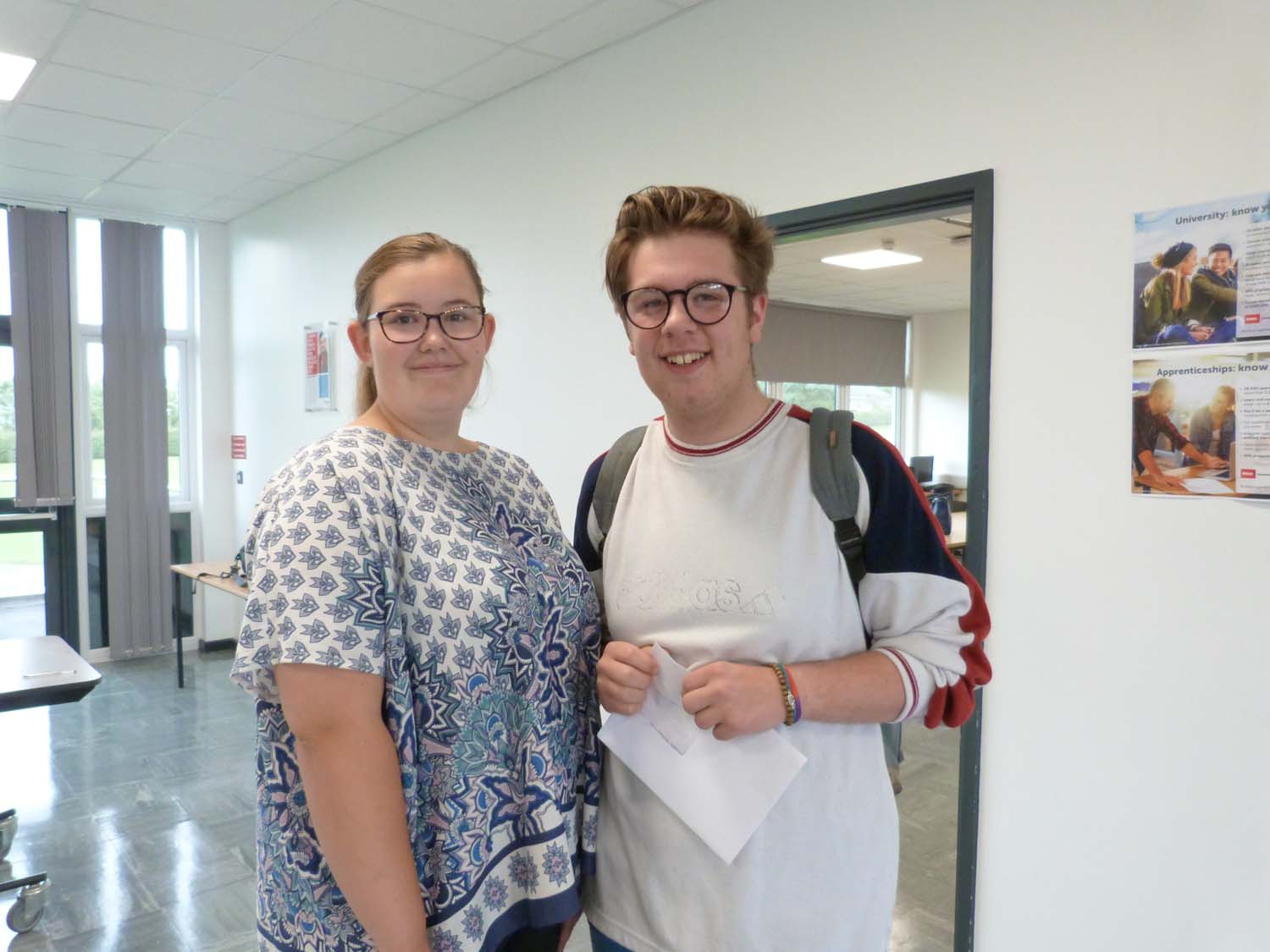 Chloe Ramsay and Ben Rothery both achieved the results they needed to take the first steps in their teaching careers