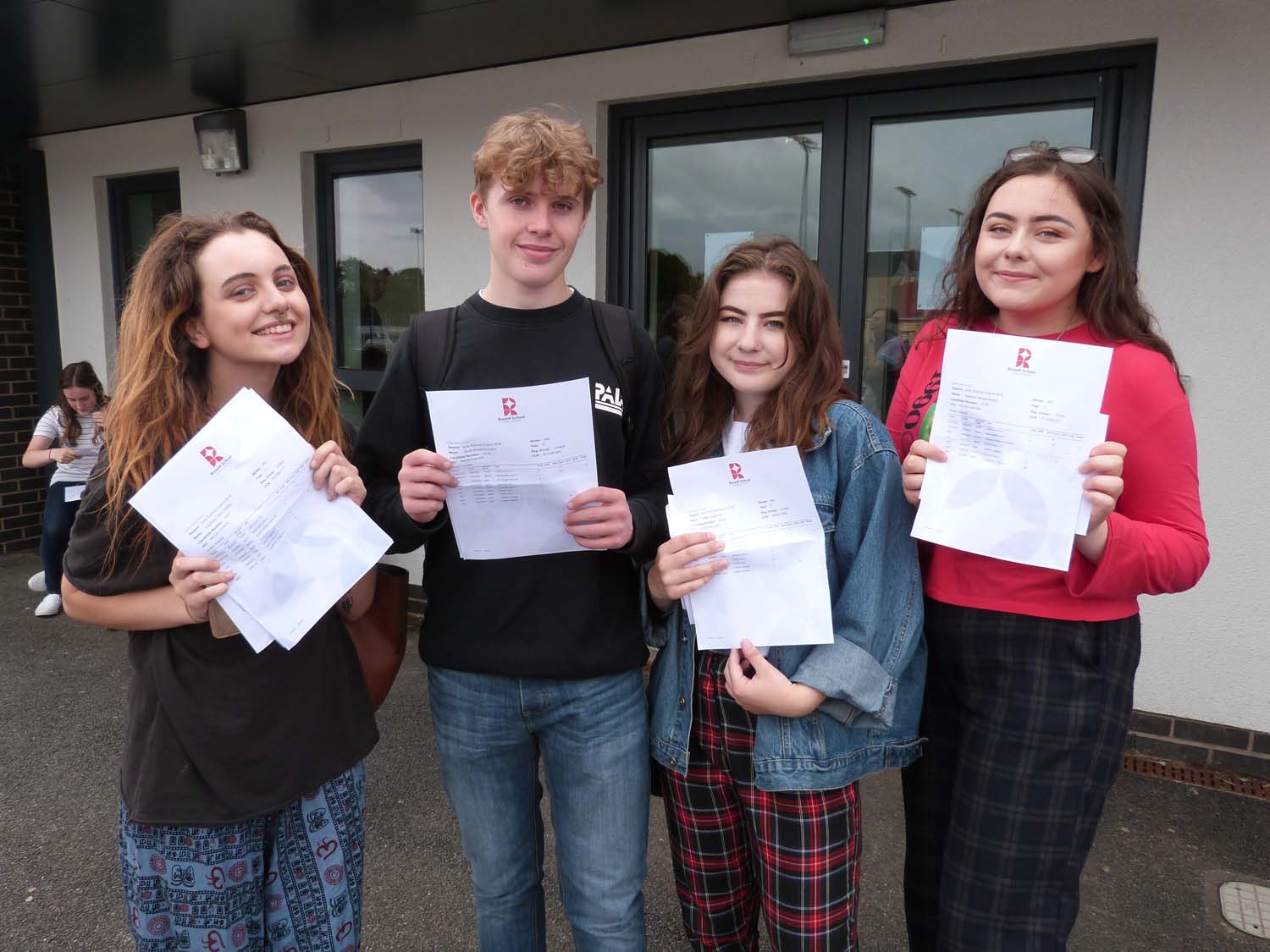 Courtney Chatten, Jacob Leach, Eilidh Kirk and Natasha Moran were pleased with their grades and will stay on for Sixth Form at Rossett, except Courtney who takes up a place studying Zoology at Askham Bryan College