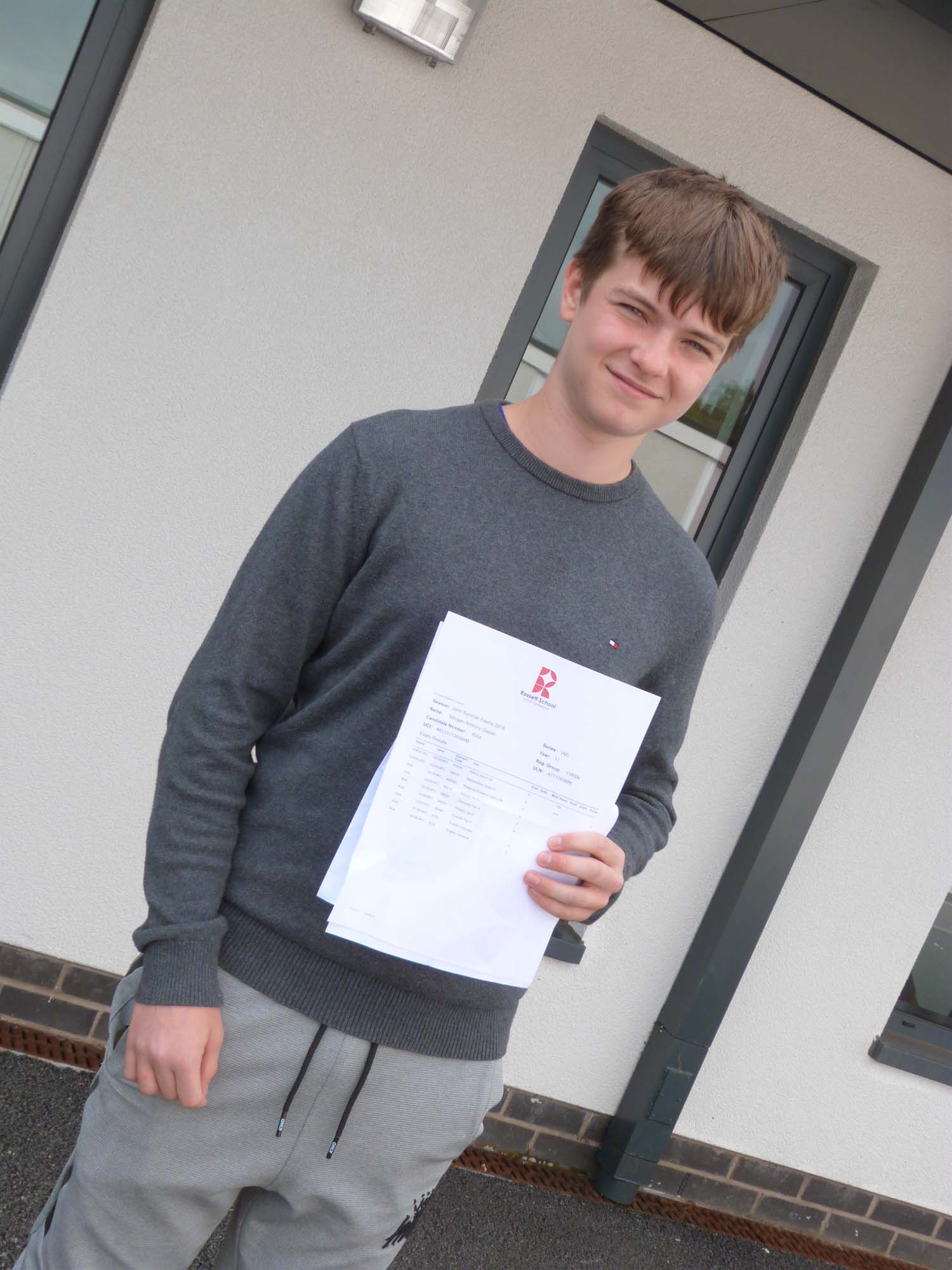 Morgan Glazier achieved four 9s, two 8s, two 7s and a 6, and is staying on for Sixth Form at Rossett School