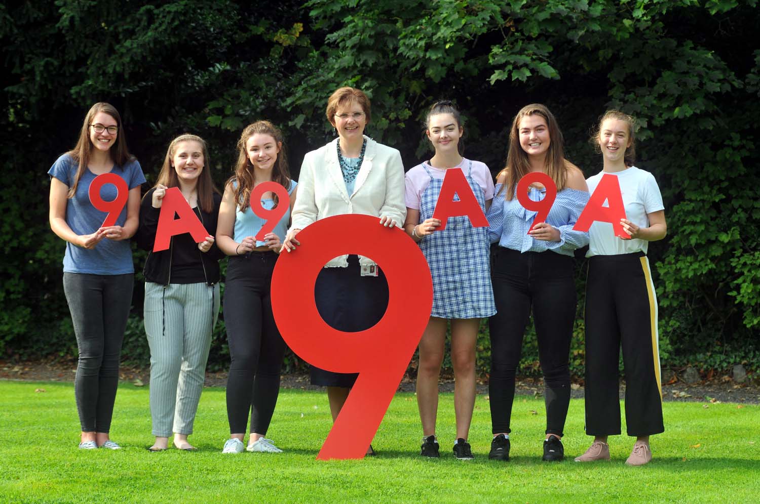 Sylvia Brett, Principal of Harrogate Ladies’ College celebrates excellent GCSE results with pupils