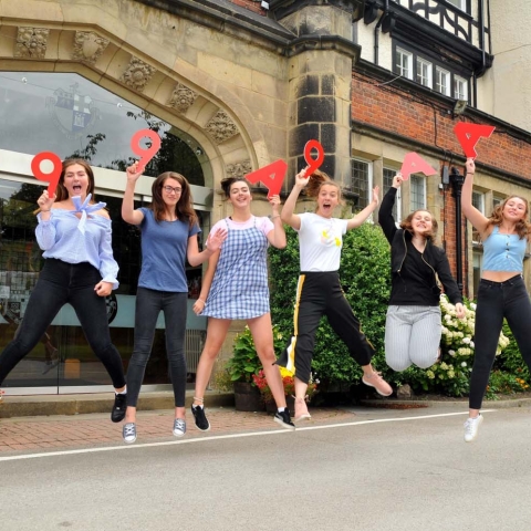 Harrogate Ladies’ College pupils jump for joy at GCSE results!