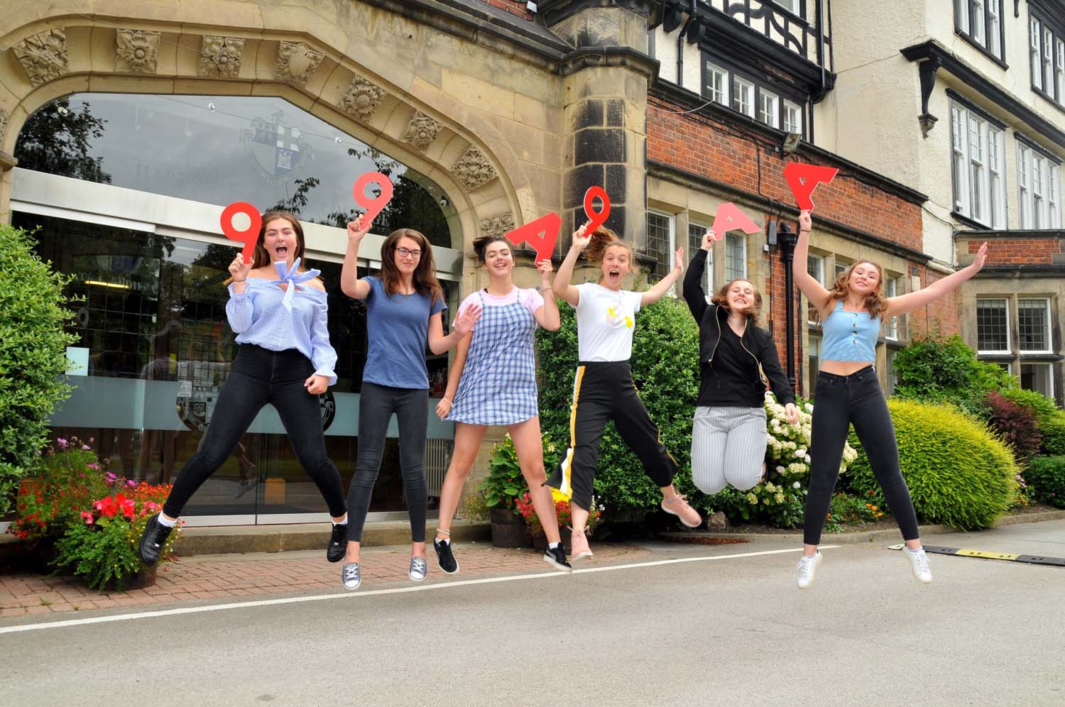 Harrogate Ladies’ College pupils jump for joy at GCSE results!