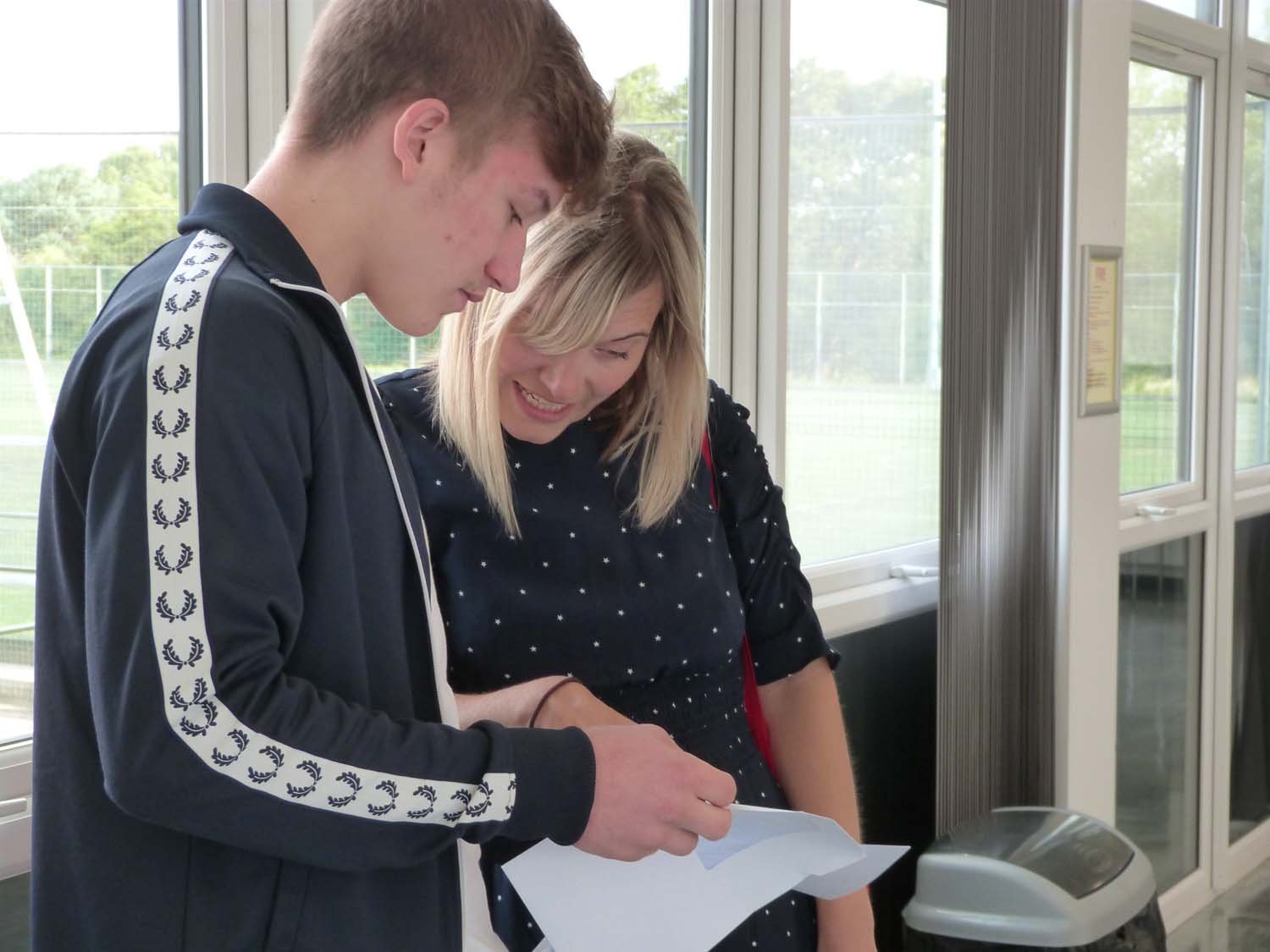 Students were celebrating at Rossett School as they collected their results on Thursday