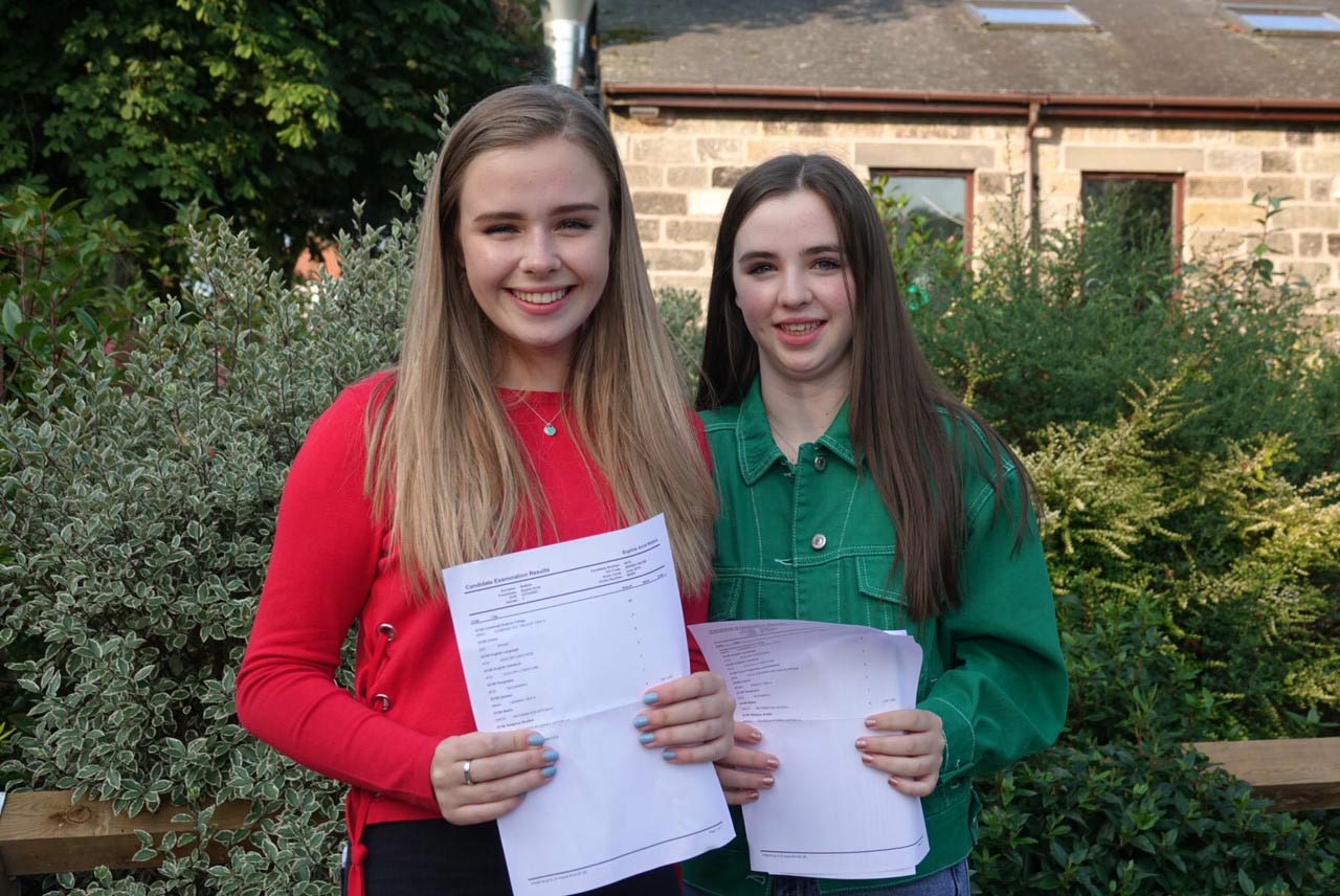 Double Celebration! Twins Jessica and Sophie Walters celebrate their GCSE results