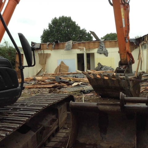 Demolition works underway at Birk Crag Girlguiding Centre