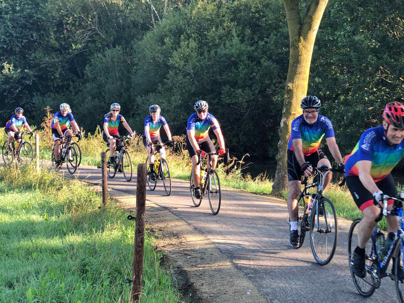 Pedal team powers to £2,000 for cancer charity