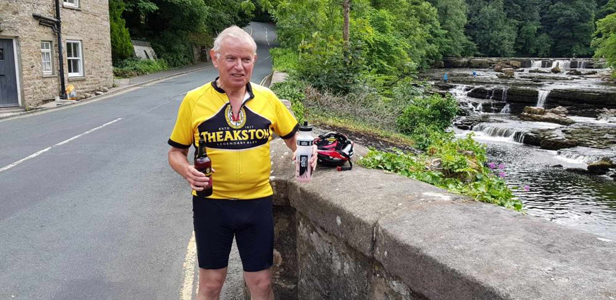 River Rider! Retired Major General Michael Charlton-Weedy, CBE DL, at the Black Bull in Paradise Inn, located within T&R Theakston Ltd’s Masham brewery visitor centre