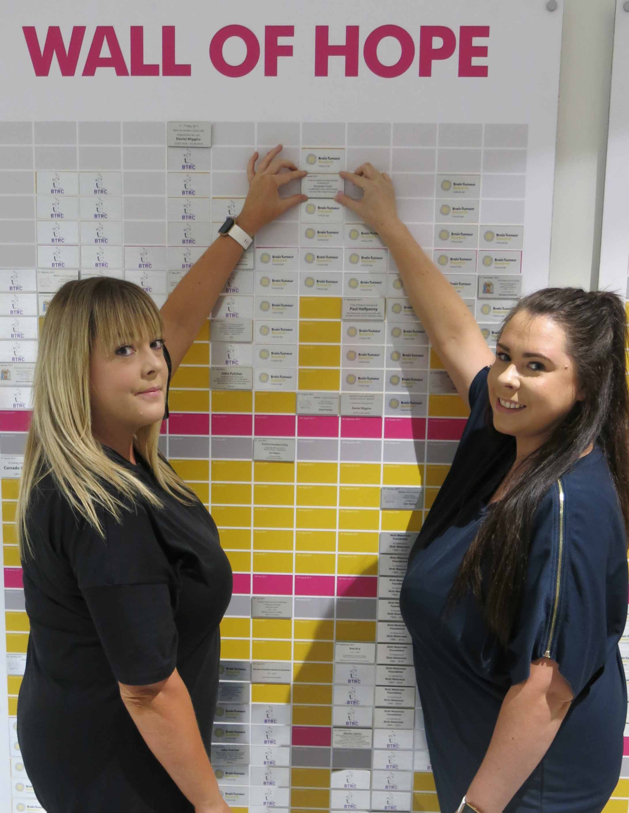 Rebecca and Melissa Foulis at the Wall of Hope