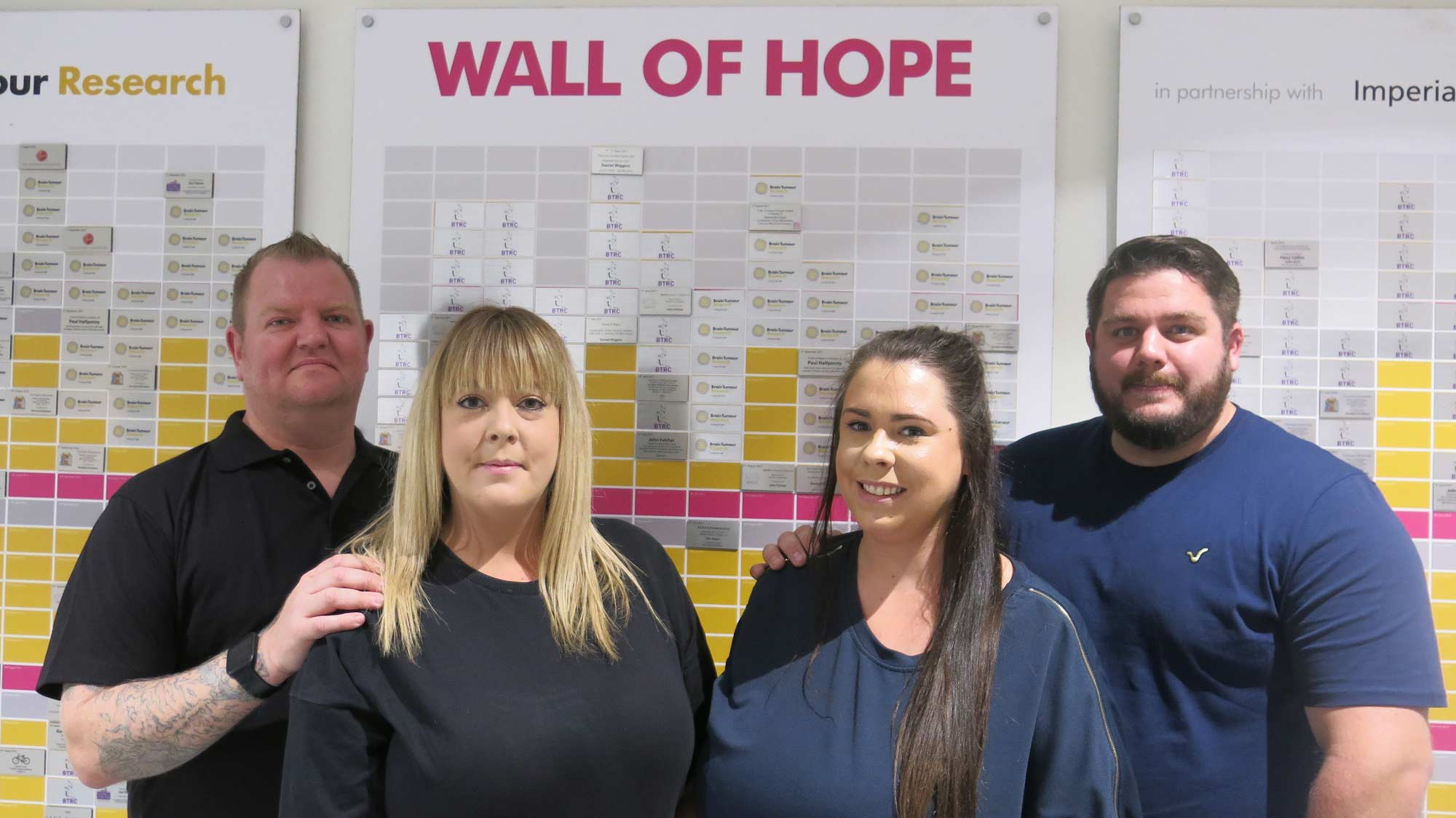 Rebecca and Melissa Foulis with their partners at the Wall of Hope