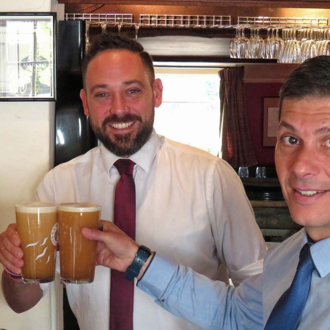 Paulo Pinto and Leigh Hudson at the Punch Bowl Inn, Marton cum Grafton