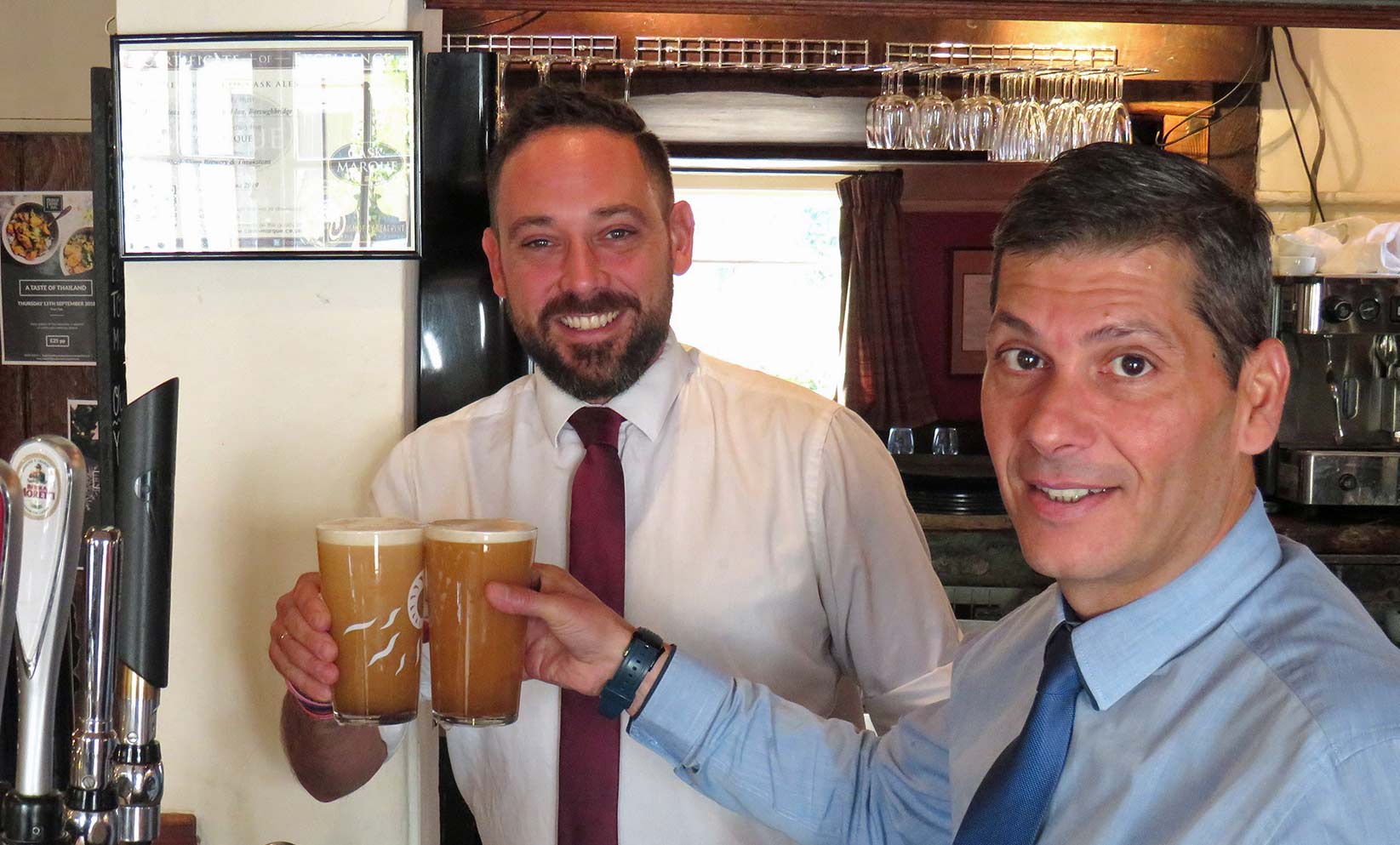 Paulo Pinto and Leigh Hudson at the Punch Bowl Inn, Marton cum Grafton