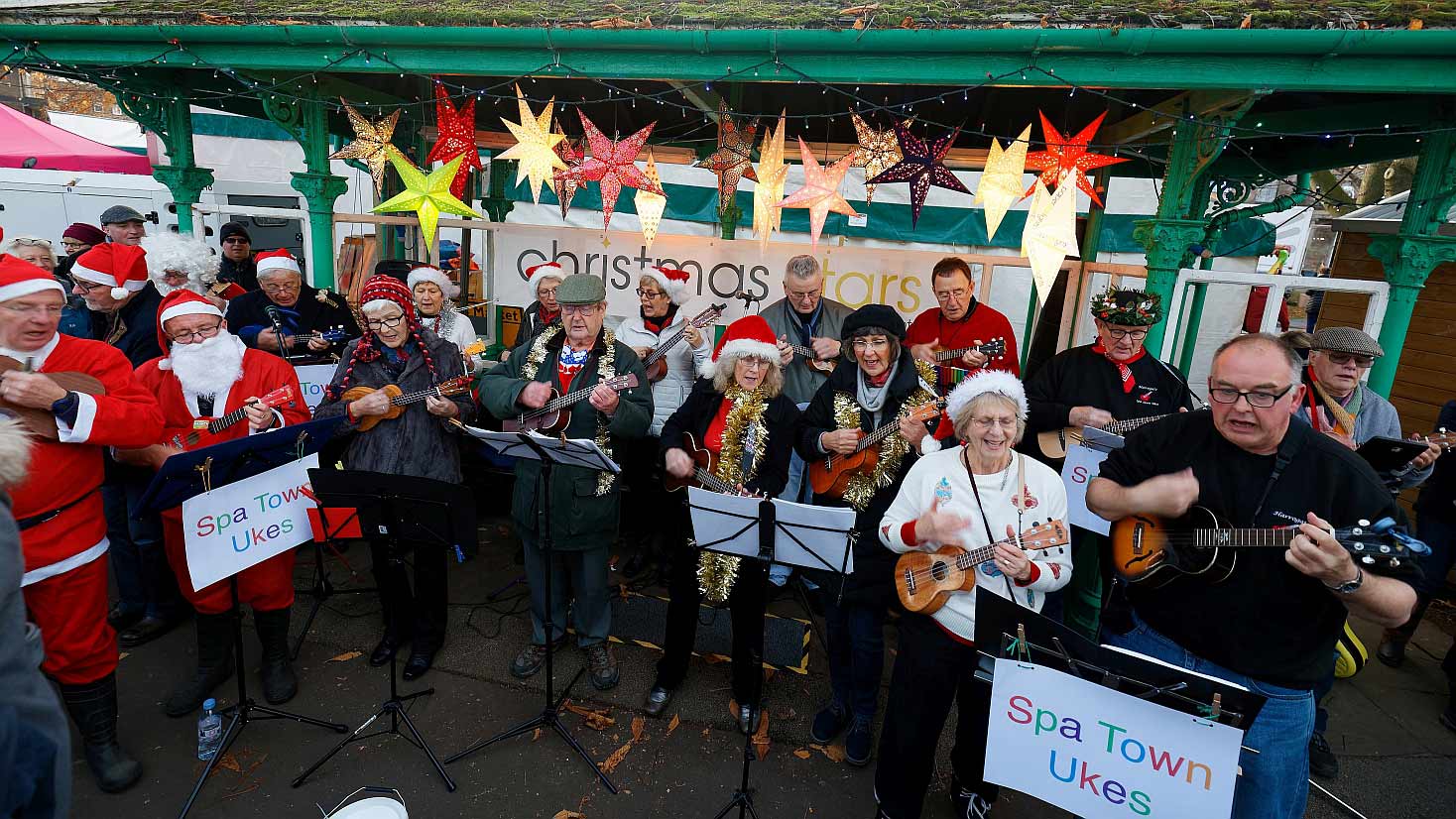 Musicians and singers performing in the busking area at last year’s Harrogate Christmas Market