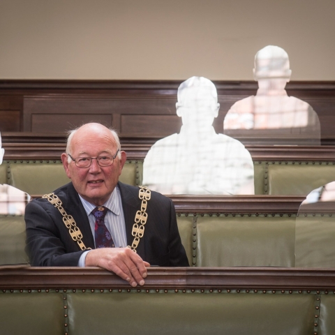 North Yorkshire County Council chairman Robert Windass with some of the figures